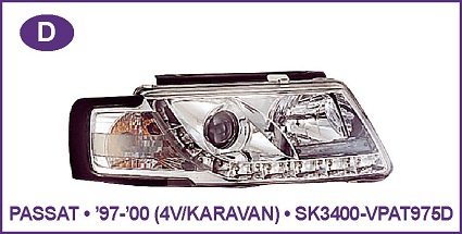 Devil Eye farovi VOLKSWAGEN PASSAT 4V/KARAVAN Hrom,crni 97-00